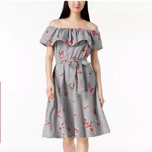 Calvin Klein floral striped dress. Size 8